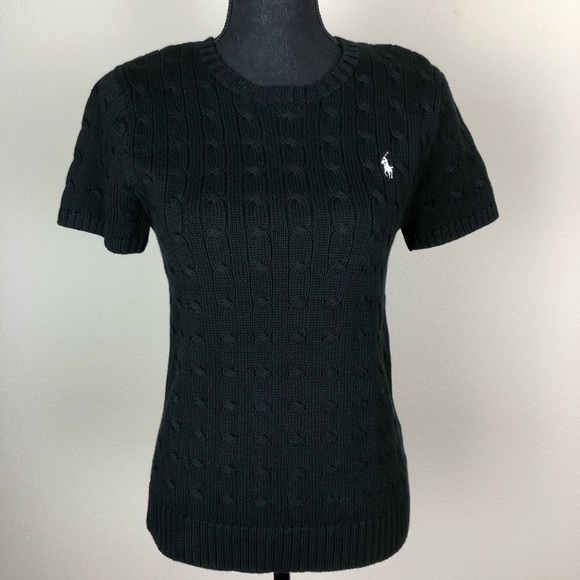 Ralph Lauren Sweaters - Ralph Lauren | Black Short Sleeve Cable Sweater